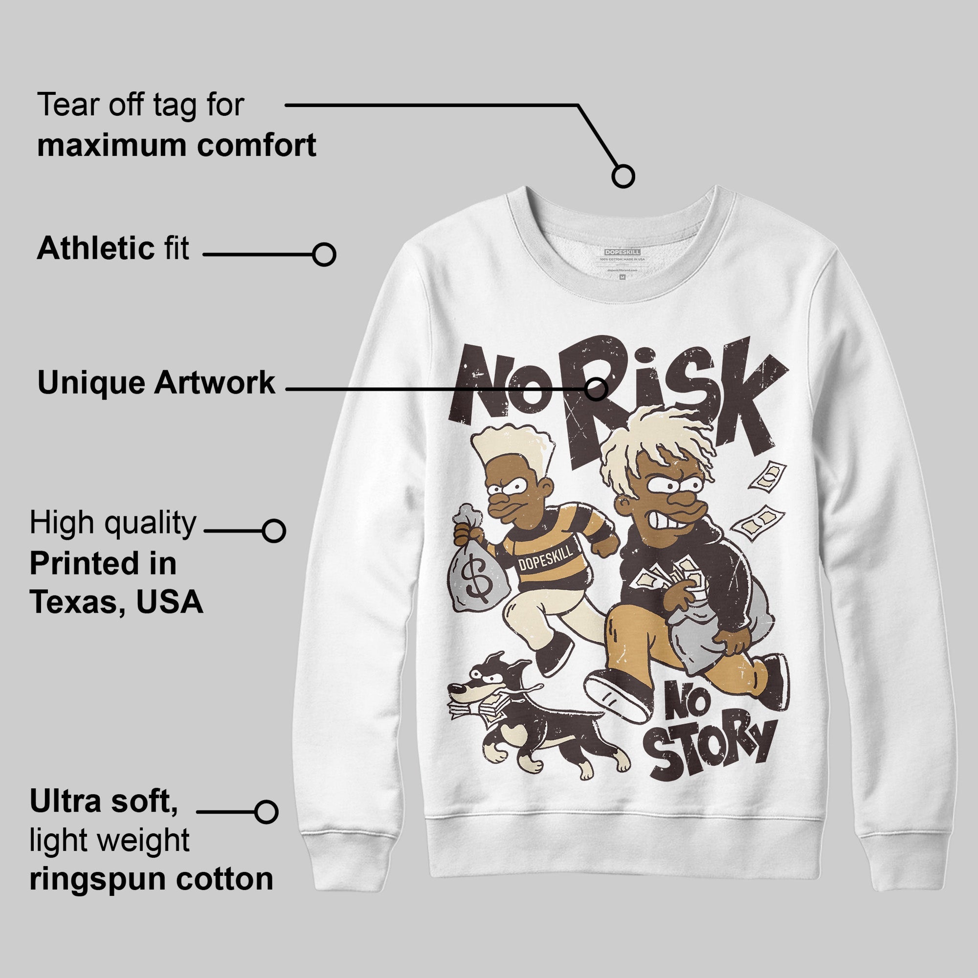 Earth 5s superstreetwear Sweatshirt No Risk No Story Graphic