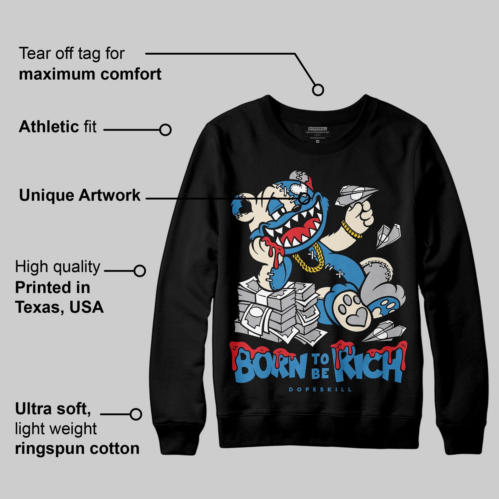 Rare Air 3s superstreetwear Sweatshirt Born To Be Rich Graphic