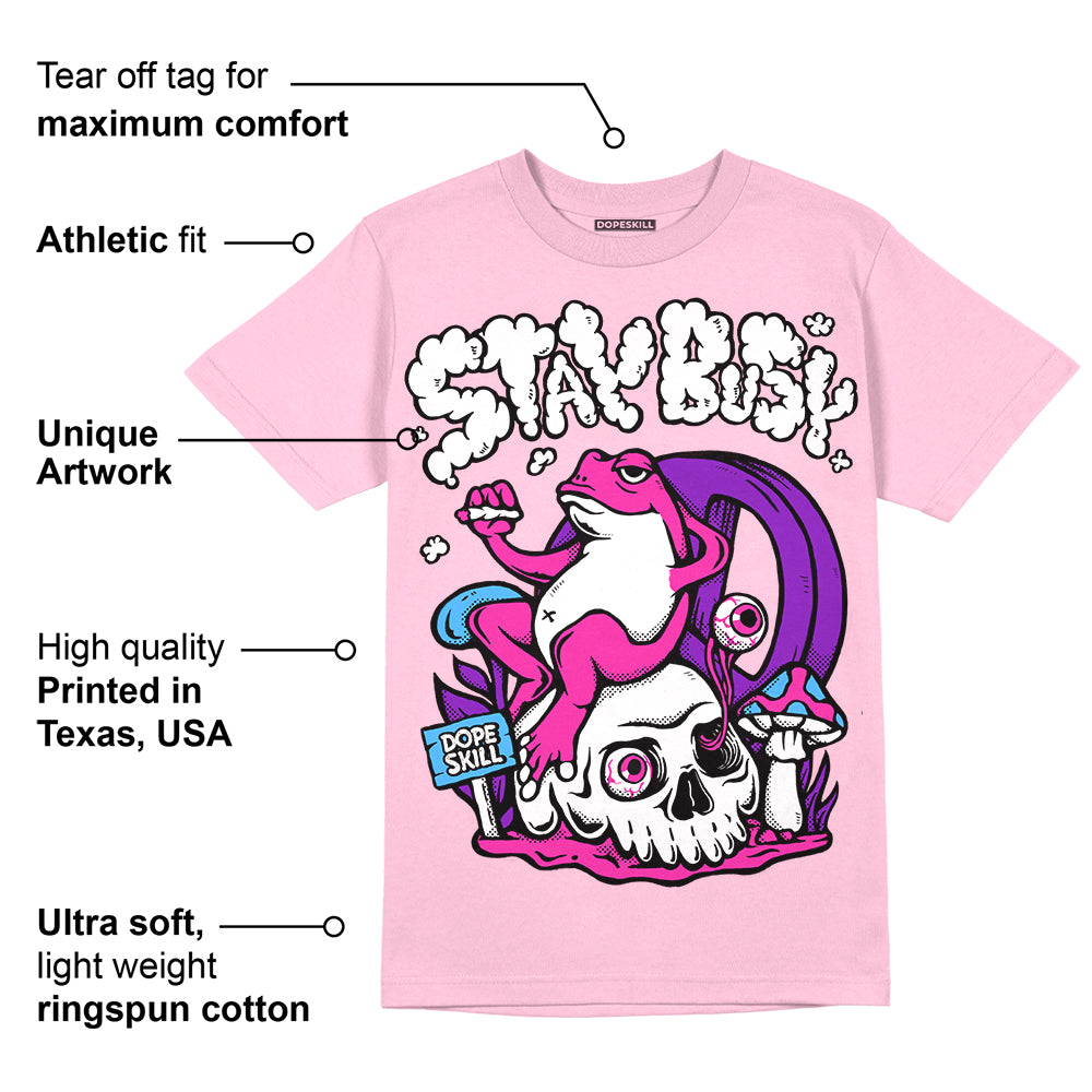 Pink Collection superstreetwear Pink T-shirt Stay Busy Graphic