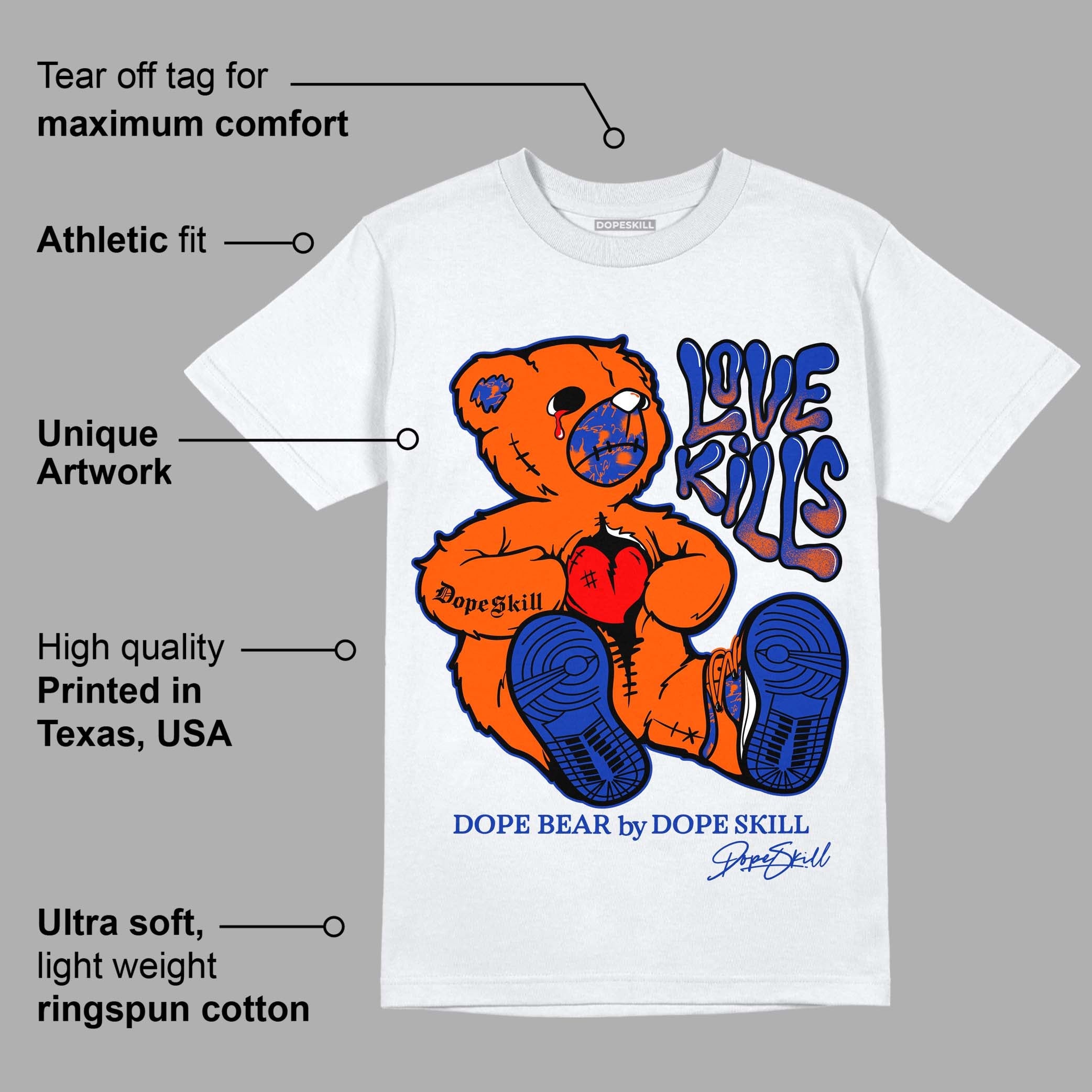 Dunk Low Futura Orange Blaze superstreetwear T-Shirt Love Kills Graphic