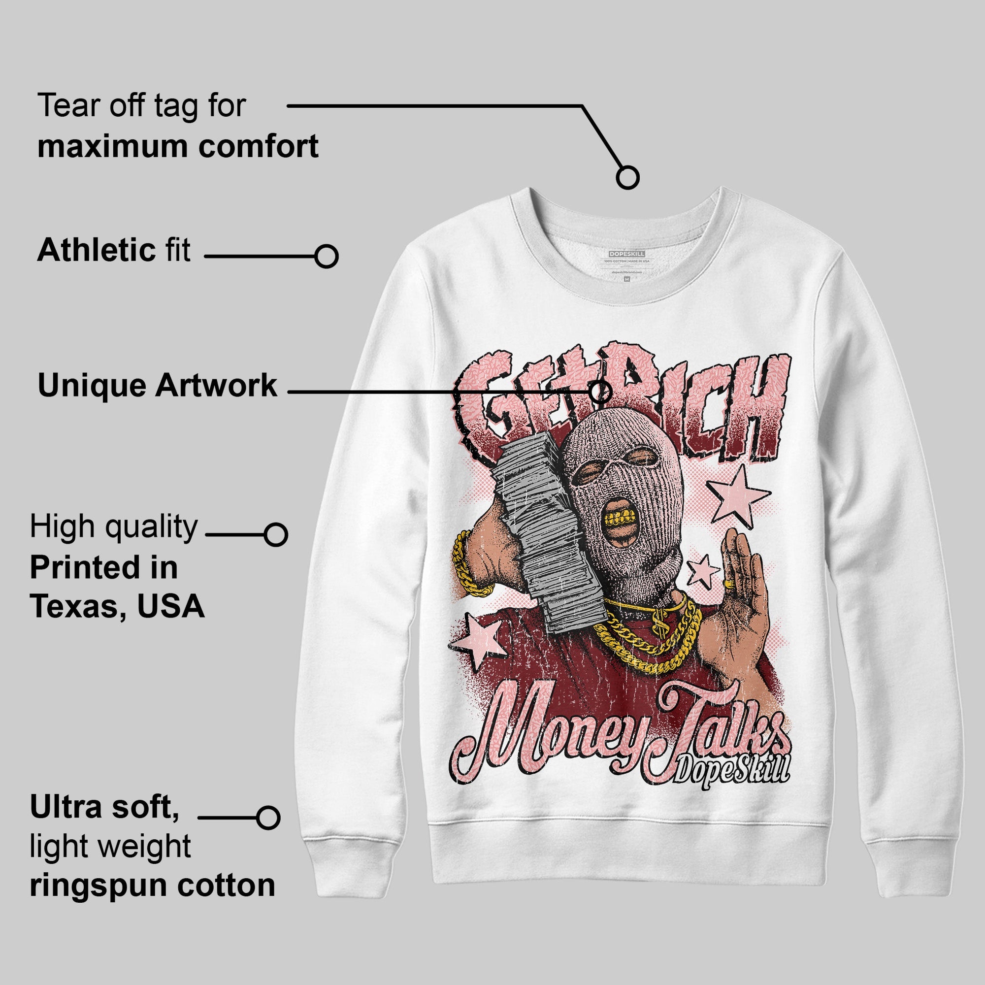 VALENTINE'S Day 3s superstreetwear Sweatshirt Get Rich Graphic