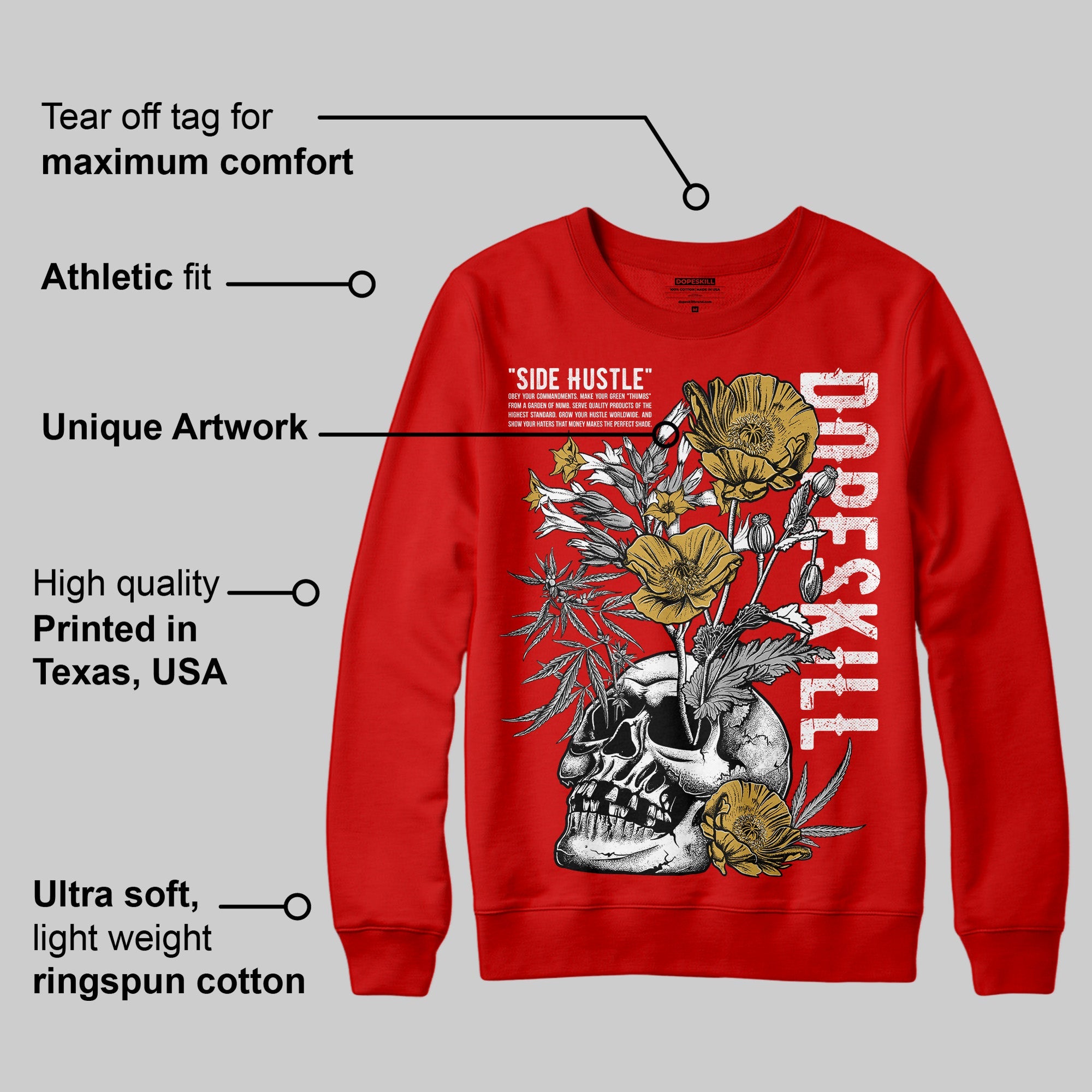 Bred Velvet 11s superstreetwear Red Sweatshirt Side Hustle Graphic