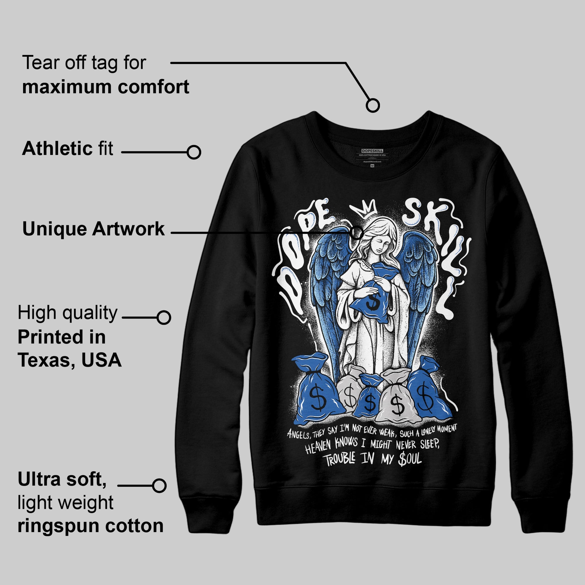 Blueberry 12s superstreetwear Sweatshirt Angels Graphic