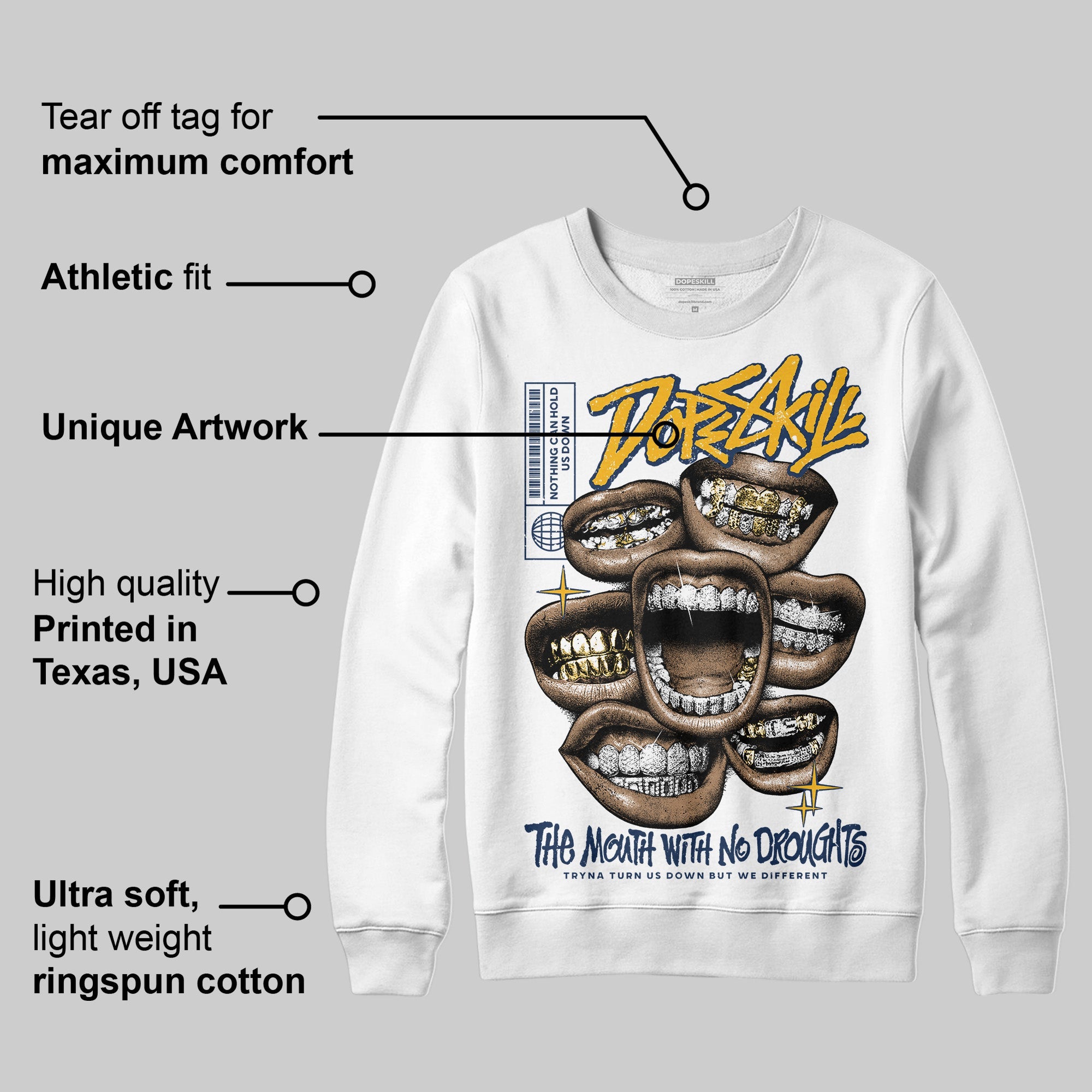 Retro Dunk From Above 4s superstreetwear Sweatshirt The Mouth With No Droughts Graphic