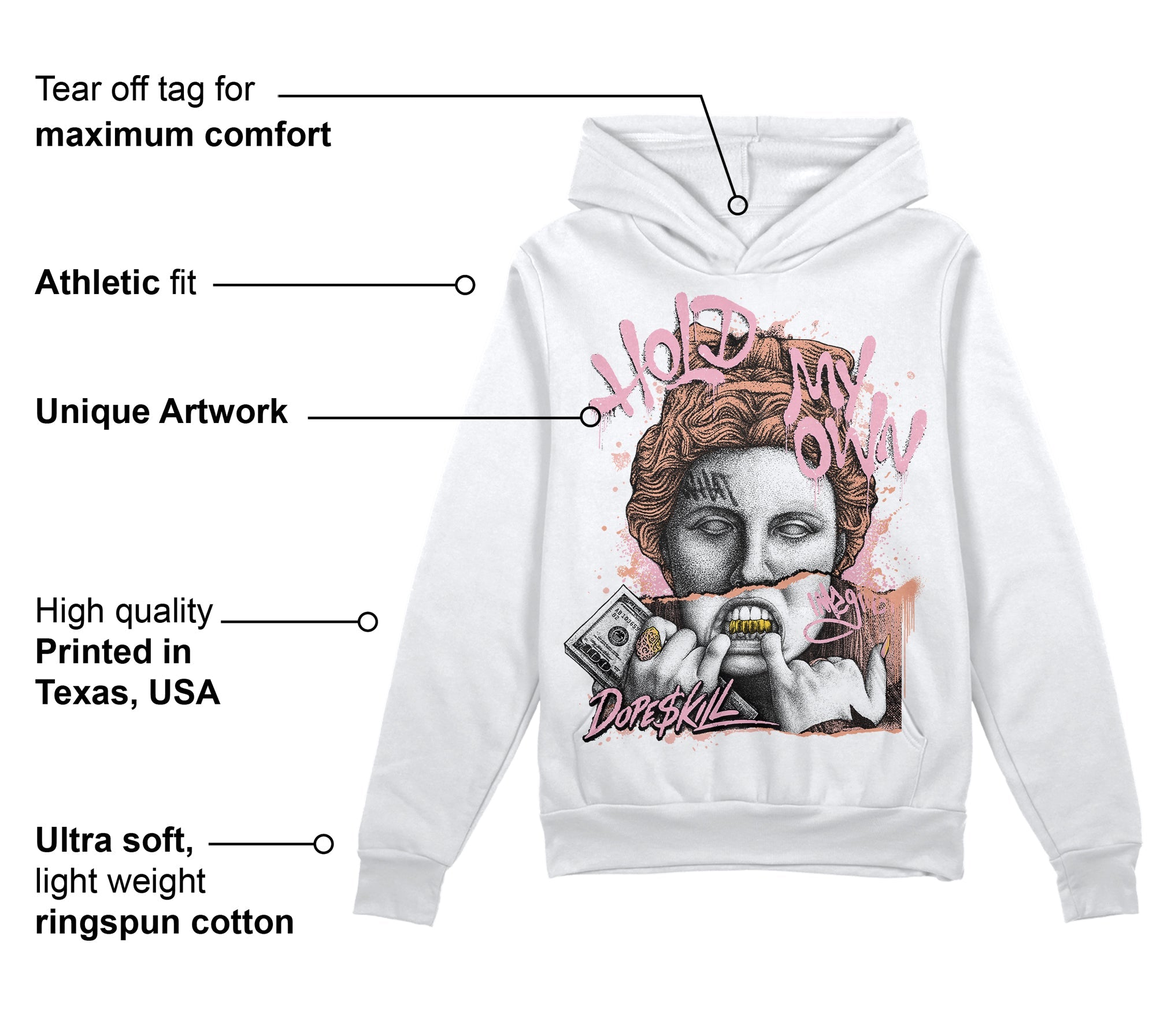 Legend Pink 11s superstreetwear Hoodie Sweatshirt Hold My Own Graphic