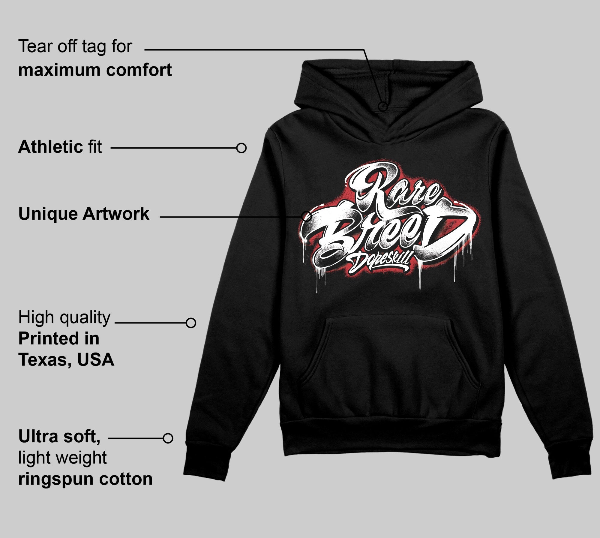 Bred Velvet 11s superstreetwear Hoodie Sweatshirt Rare Breed Type Graphic