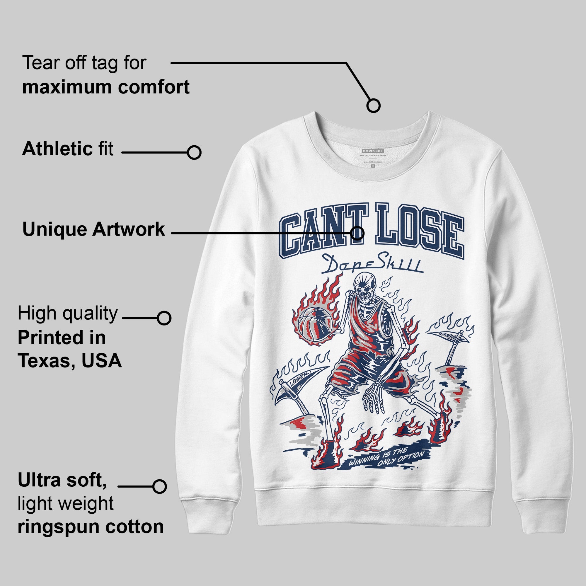 Summit White Navy 4s superstreetwear Sweatshirt Cant Lose Graphic