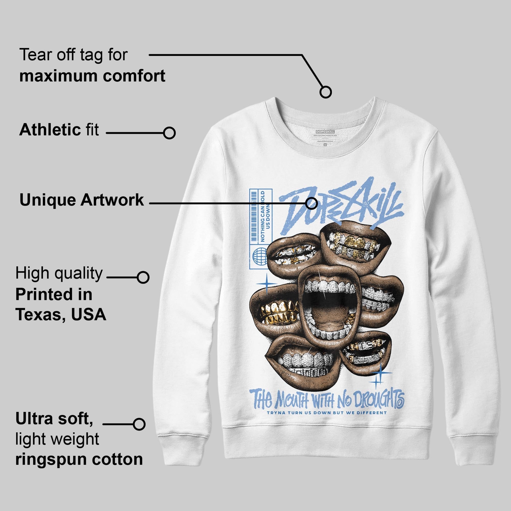 Forget Me Not 4s superstreetwear Sweatshirt The Mouth With No Droughts Graphic