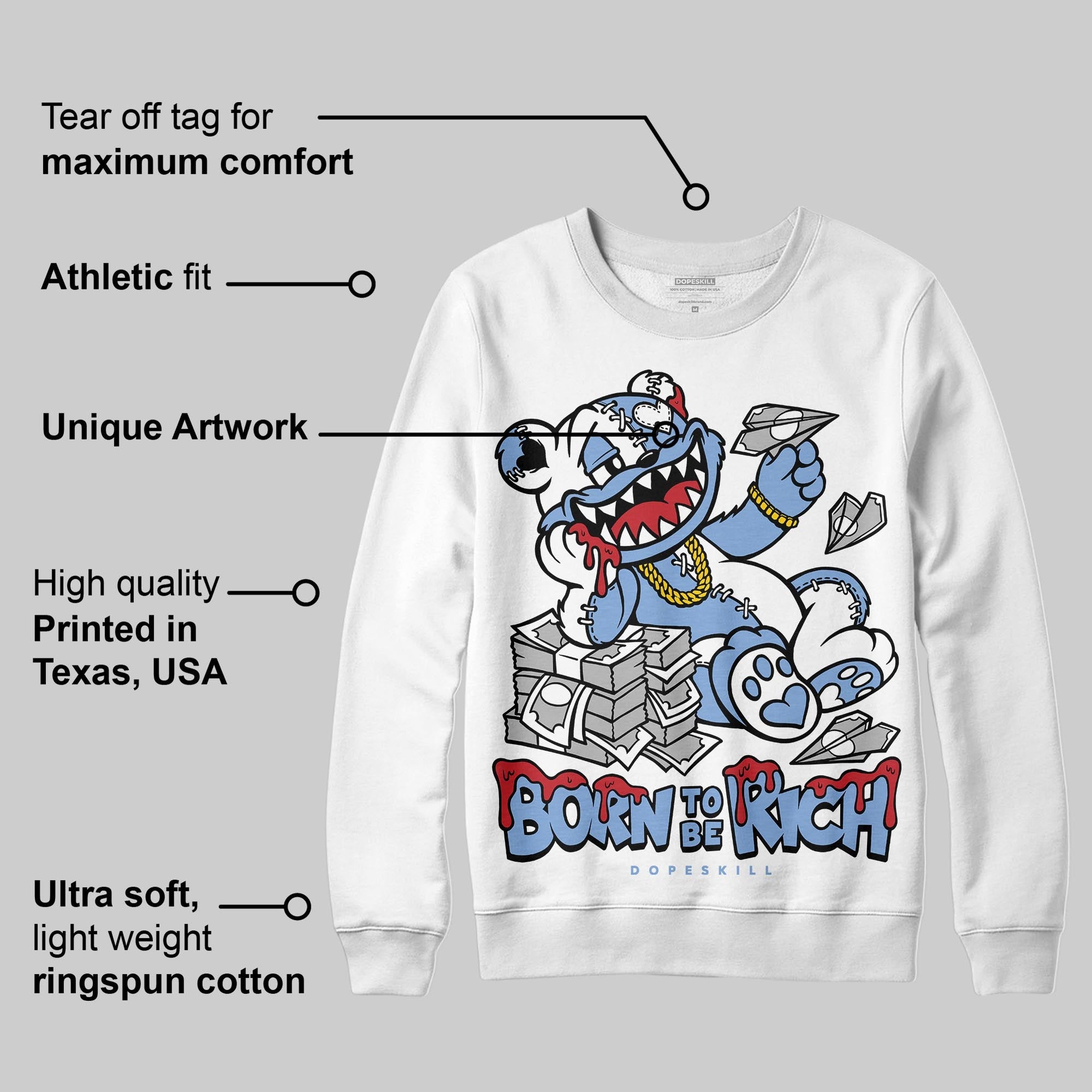 Forget Me Not 4s superstreetwear Sweatshirt Born To Be Rich Graphic