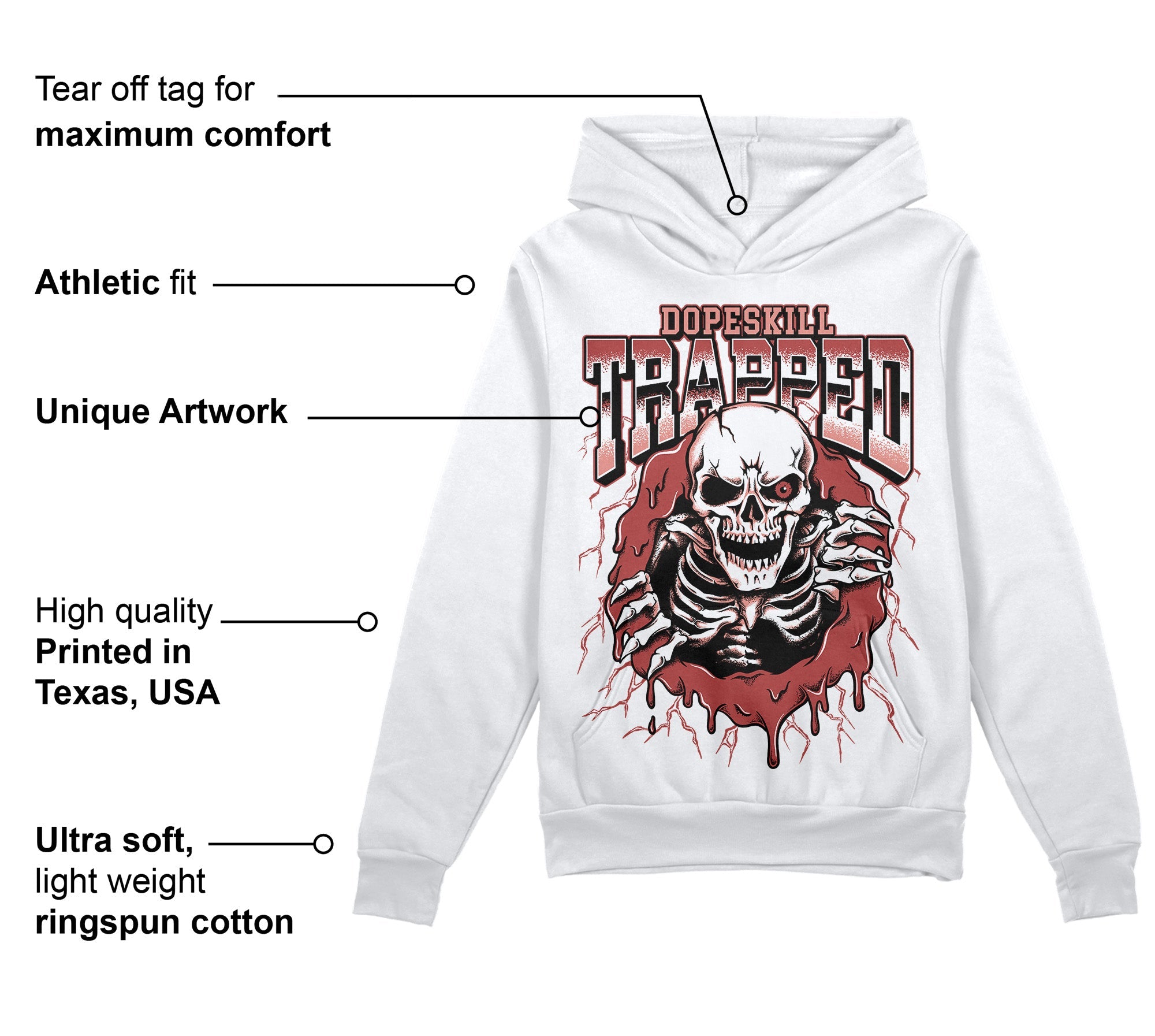 Dune Red 13s superstreetwear Hoodie Sweatshirt Trapped Halloween Graphic