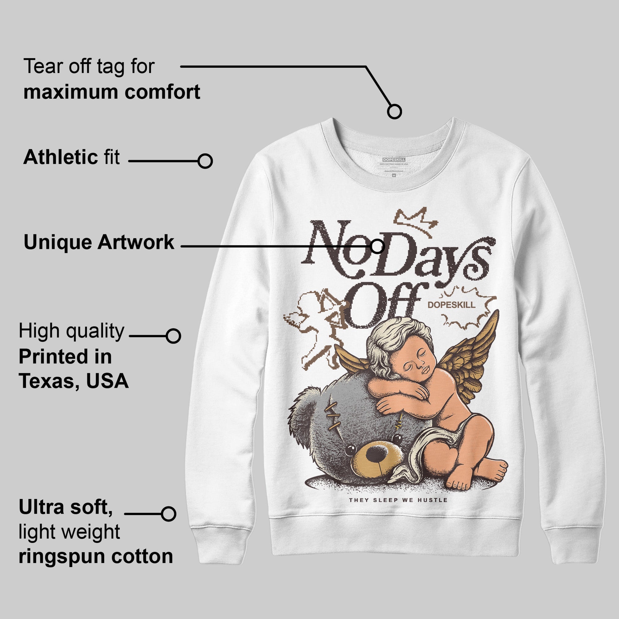 Earth 5s superstreetwear Sweatshirt New No Days Off Graphic