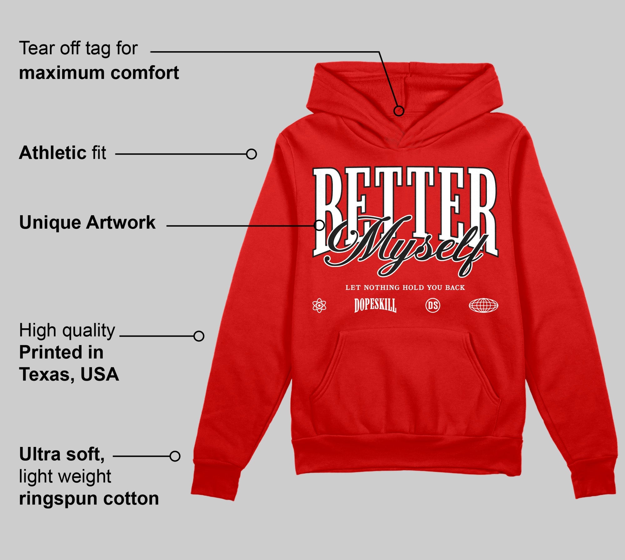 Bred Velvet 11s superstreetwear Red Hoodie Sweatshirt Better Myself Graphic