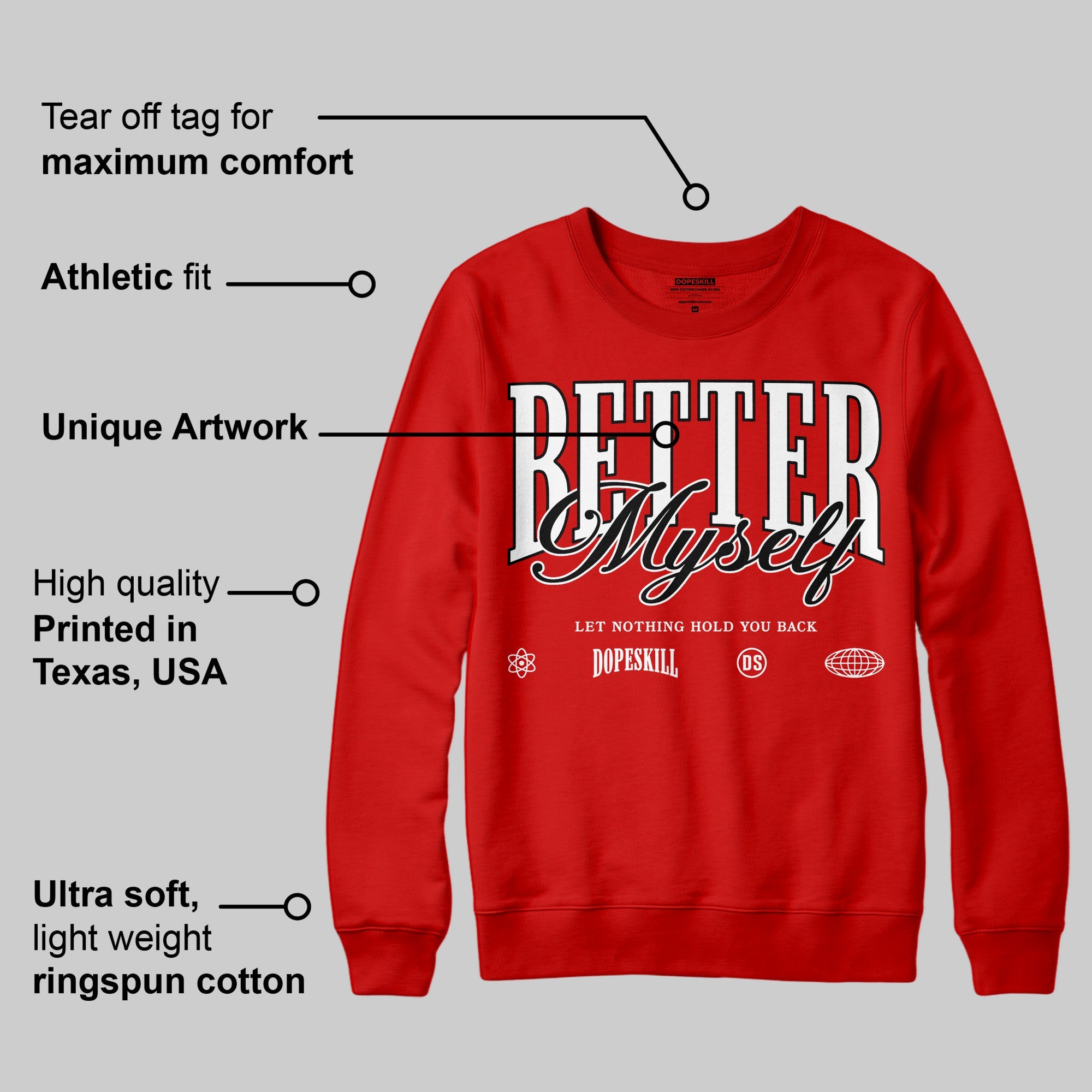 Bred Velvet 11s superstreetwear Red Sweatshirt Better Myself Graphic