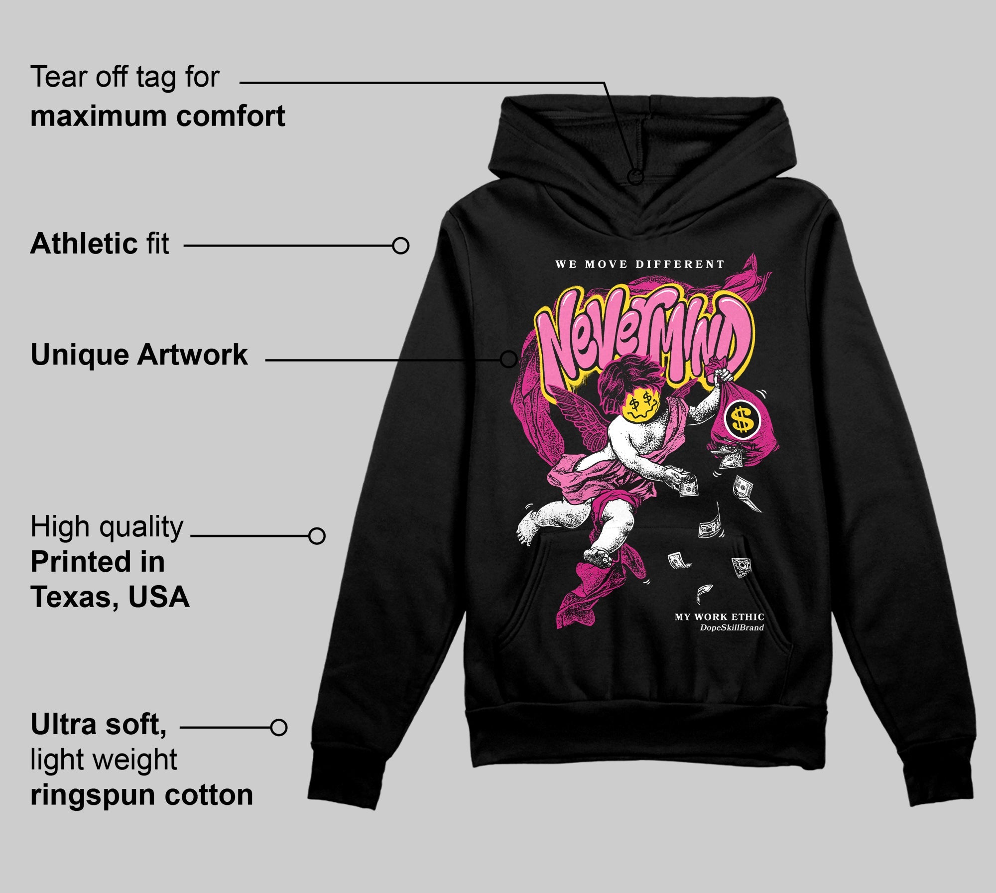 Rick RO Pink Leather Sneakers superstreetwear Hoodie Sweatshirt Nevermind Graphic