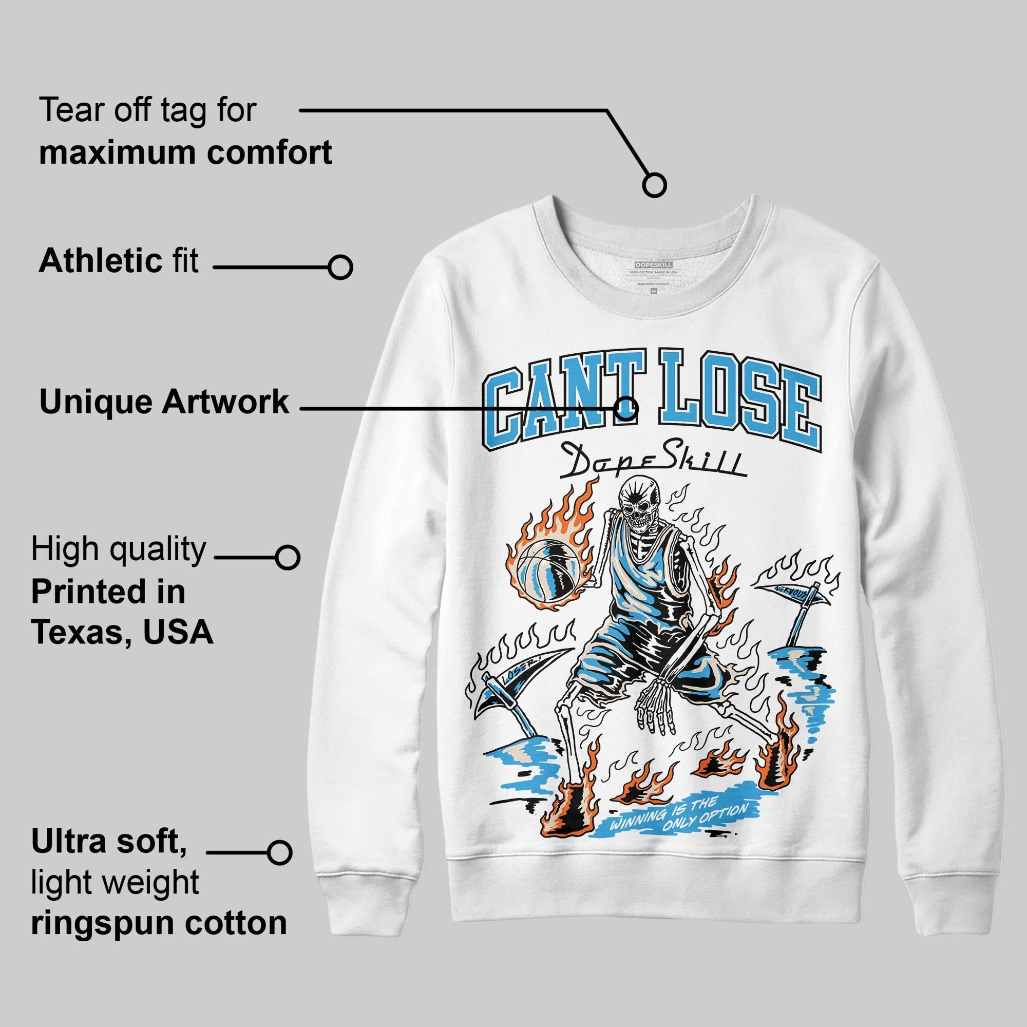 UNC Reimagined 1s superstreetwear Sweatshirt Cant Lose Graphic