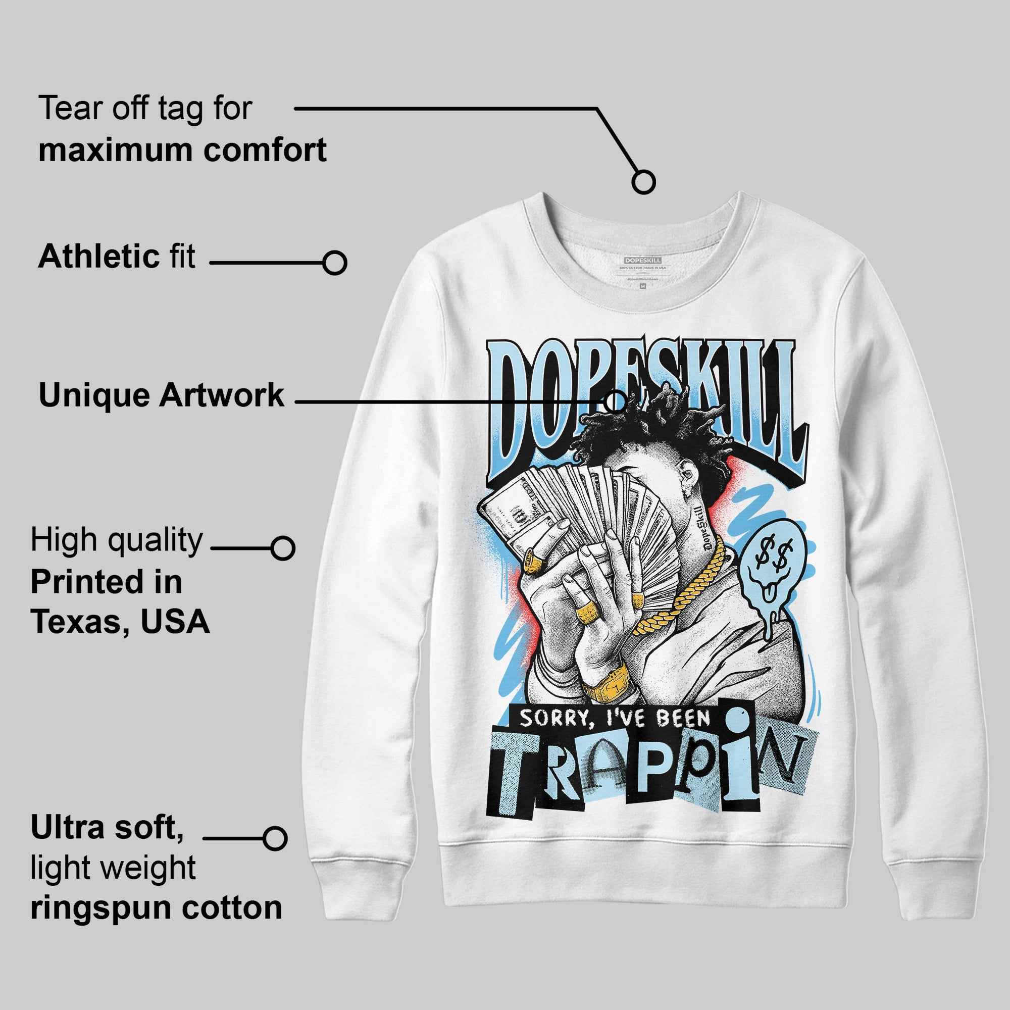 Legend Blue 11s superstreetwear Sweatshirt Sorry I've Been Trappin Graphic