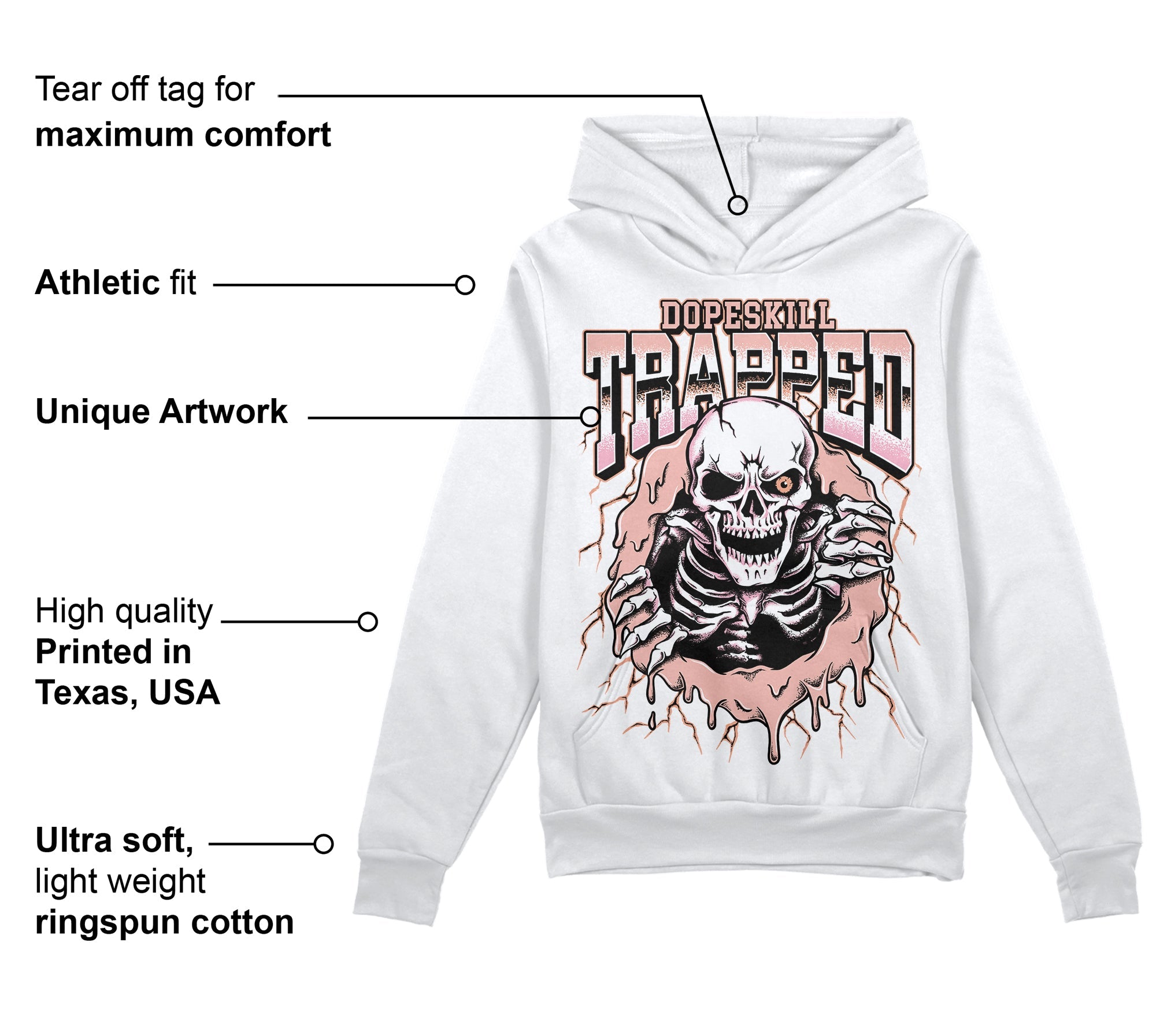 Legend Pink 11s superstreetwear Hoodie Sweatshirt Trapped Halloween Graphic