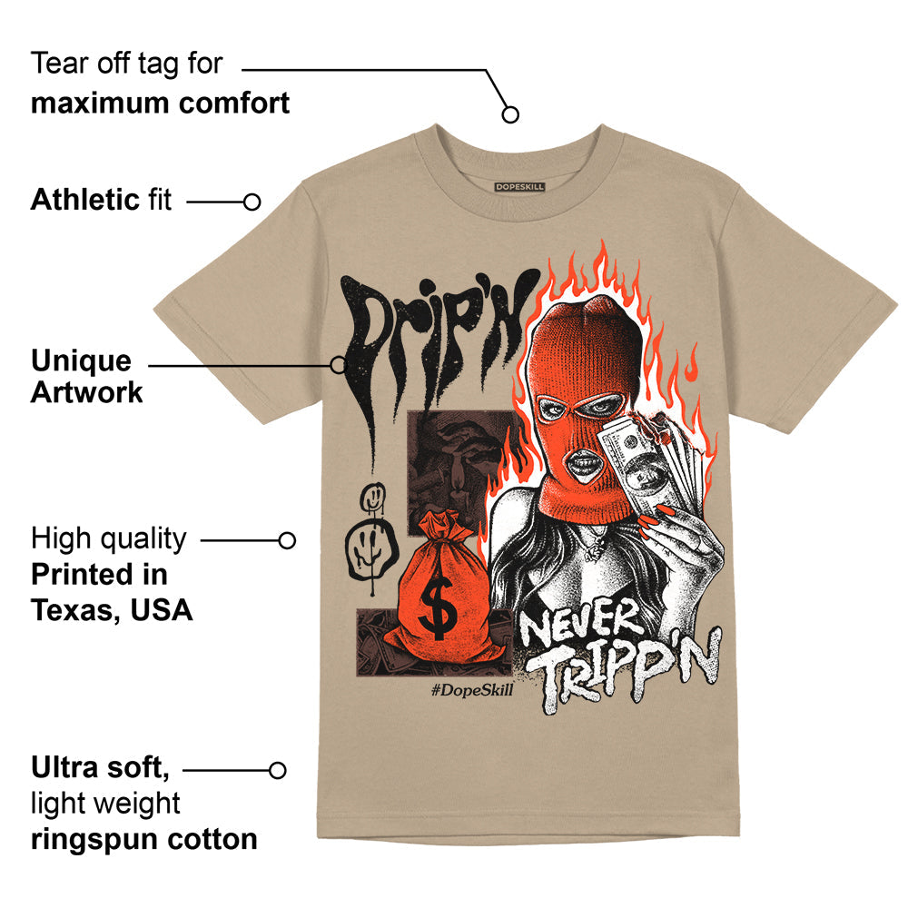 Latte 1s superstreetwear Medium Brown T-shirt Drip'n Never Tripp'n Graphic