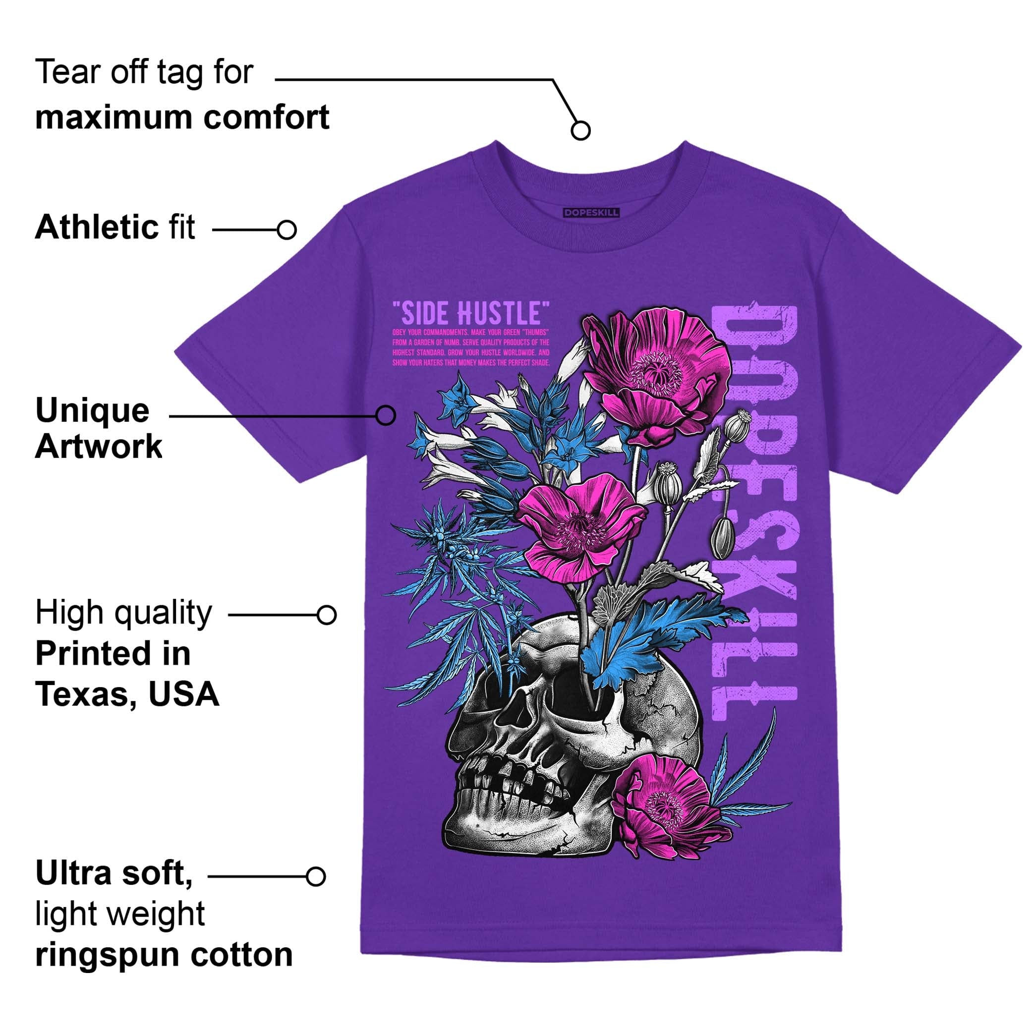 PURPLE Collection superstreetwear Purple T-shirt Side Hustle Graphic