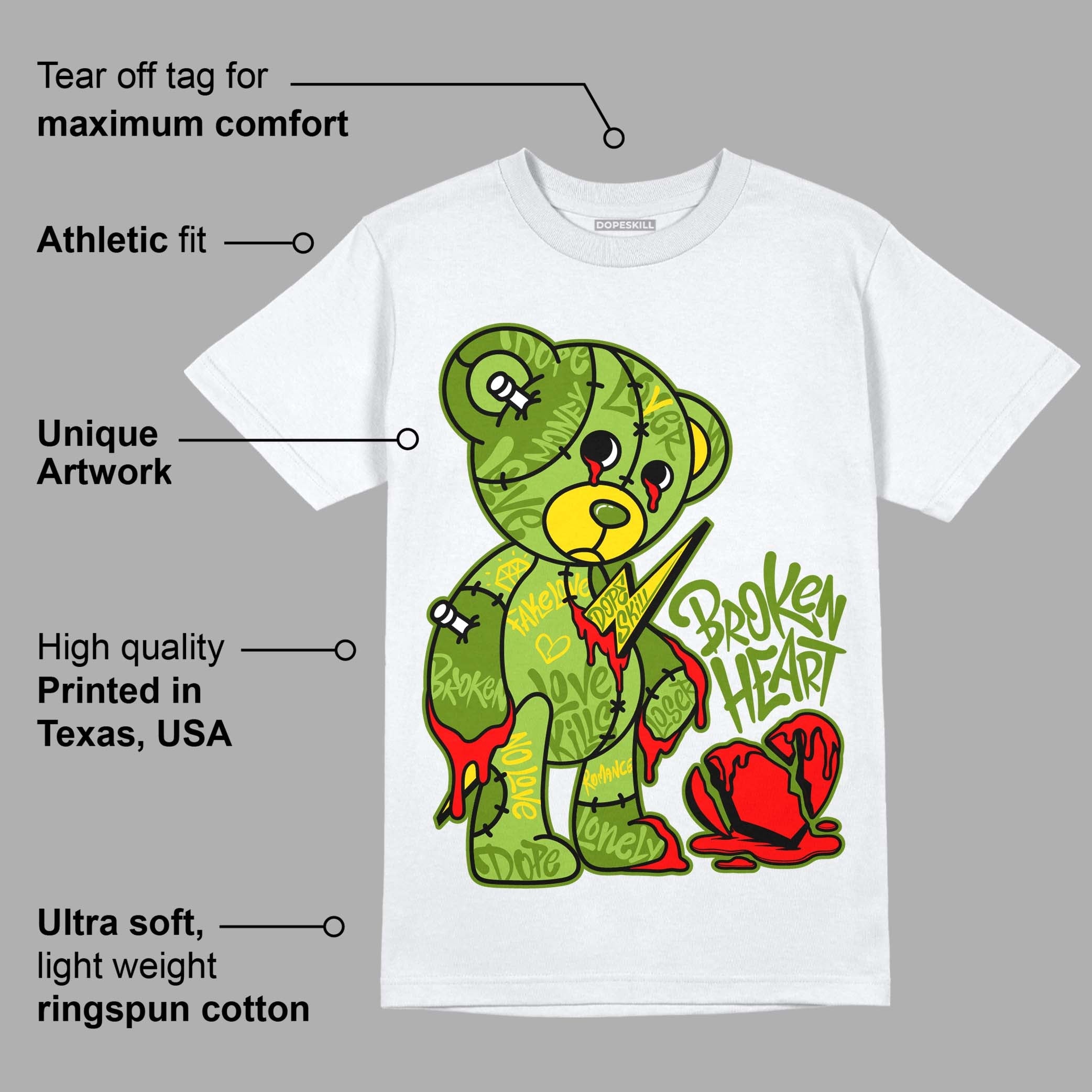 Dunk Low 'Chlorophyll' superstreetwear T-Shirt Broken Heart Graphic
