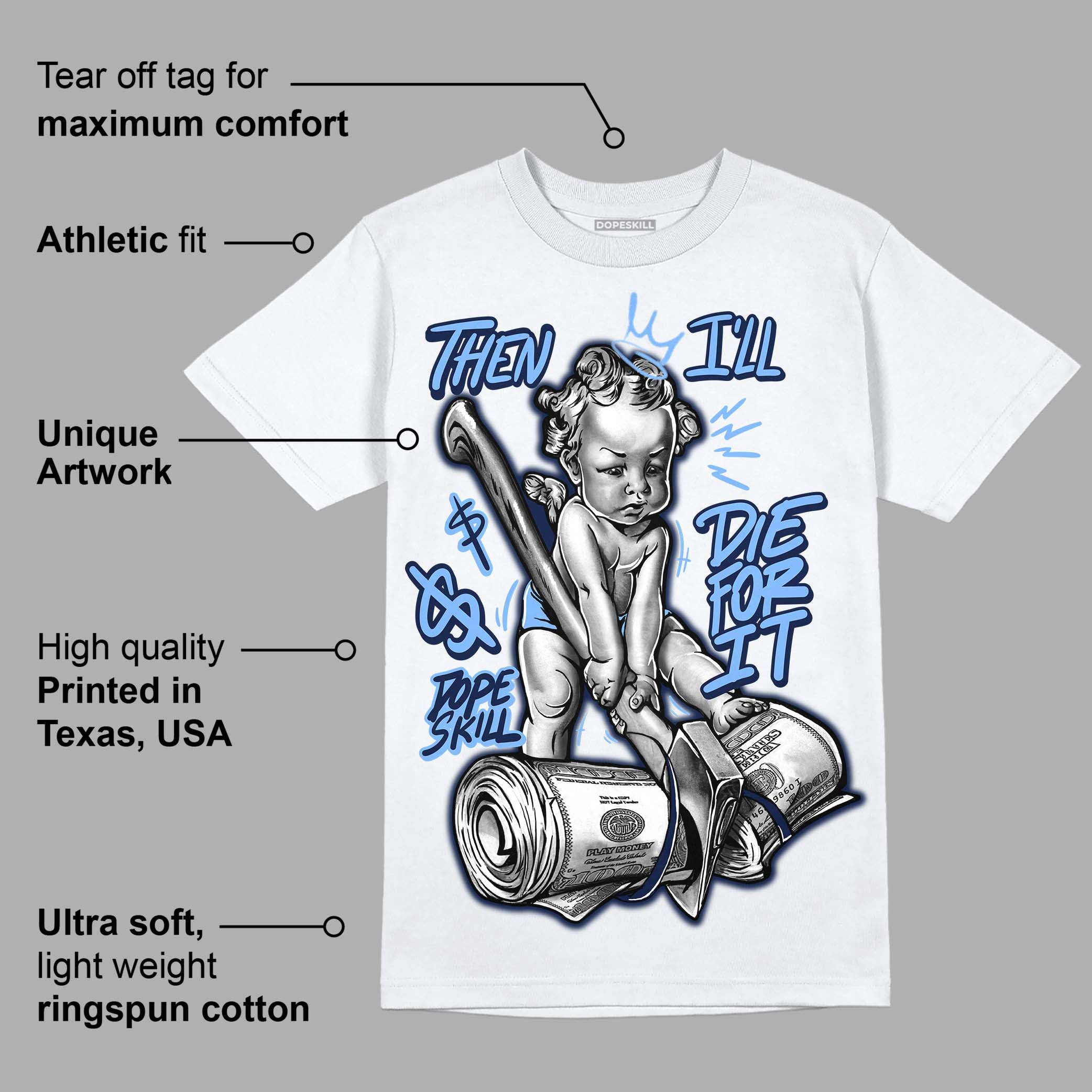 Midnight Navy 5s superstreetwear T-Shirt Then I'll Die For It Graphic