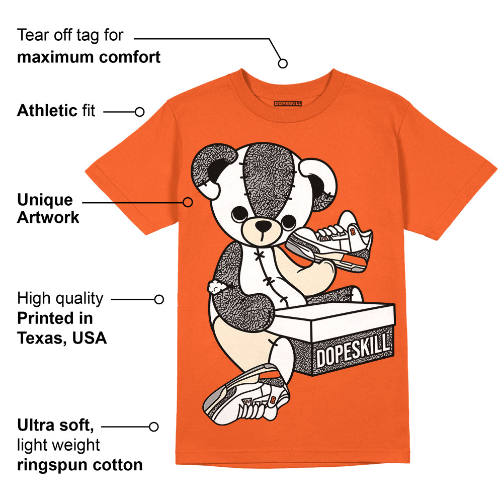 Georgia Peach 3s superstreetwear Orange T-shirt Sneakerhead BEAR Graphic