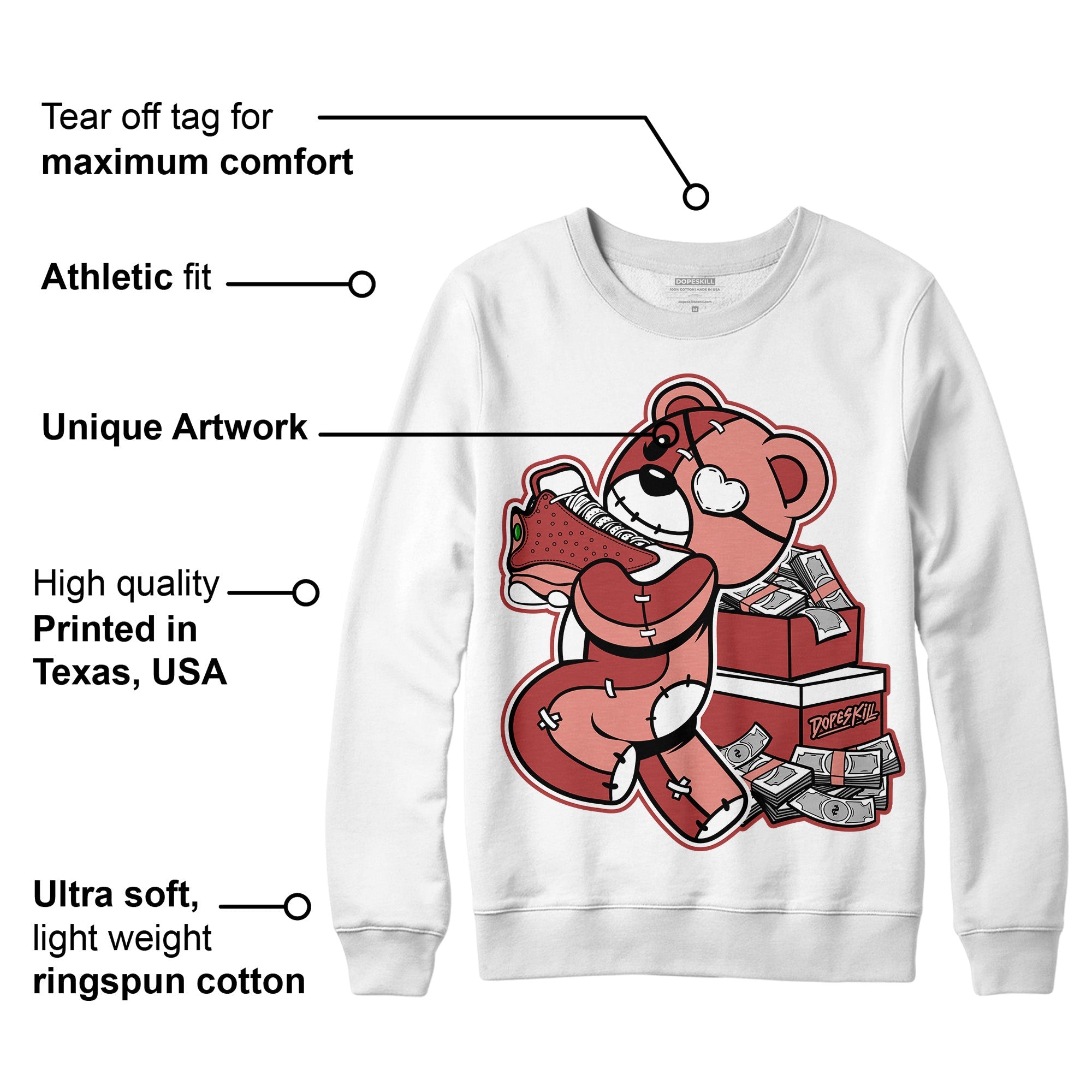Dune Red 13s superstreetwear Sweatshirt Bear Steals Sneaker Graphic