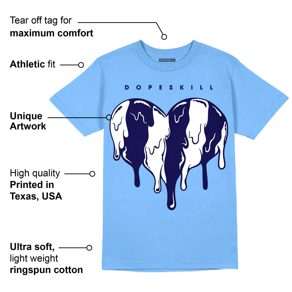 Powder Blue 9s superstreetwear Sky Blue T-shirt Slime Drip Heart Graphic