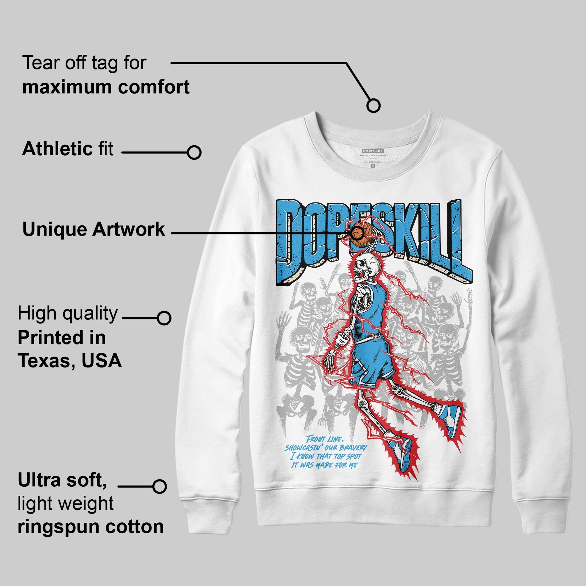 UNC Reimagined 1s superstreetwear Sweatshirt Thunder Dunk Graphic