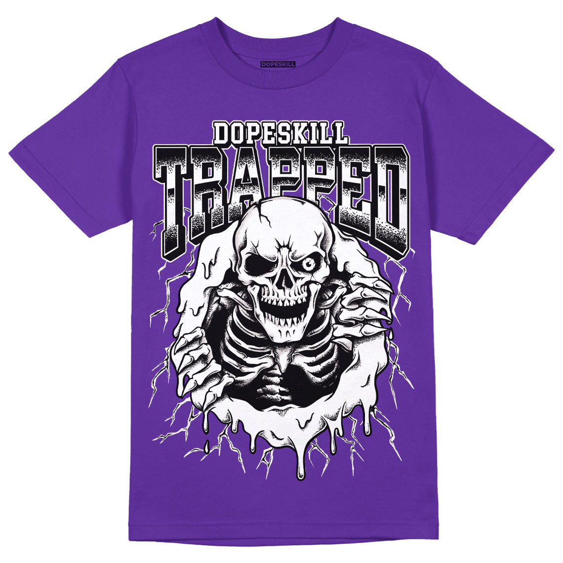 AJ 13 Court Purple superstreetwear Purple T-shirt Trapped Halloween Graphic