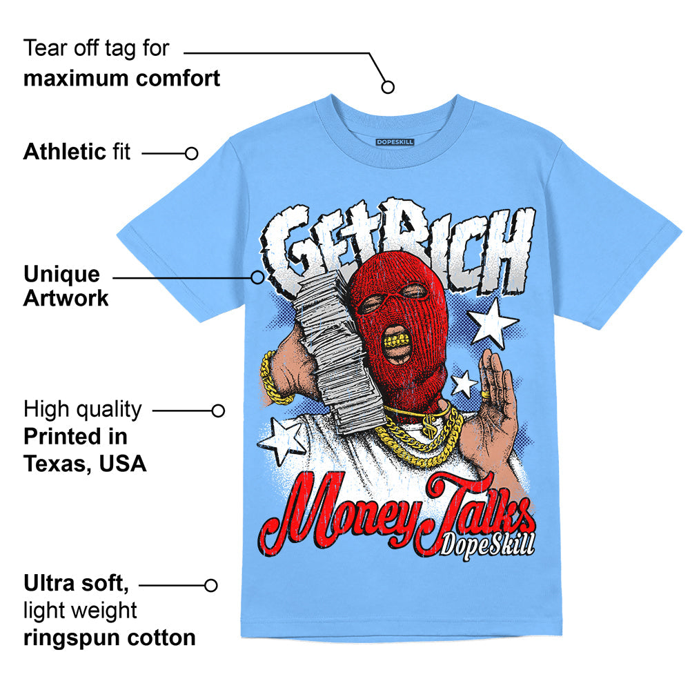 Powder Blue 9s superstreetwear Sky Blue T-shirt Get Rich Graphic