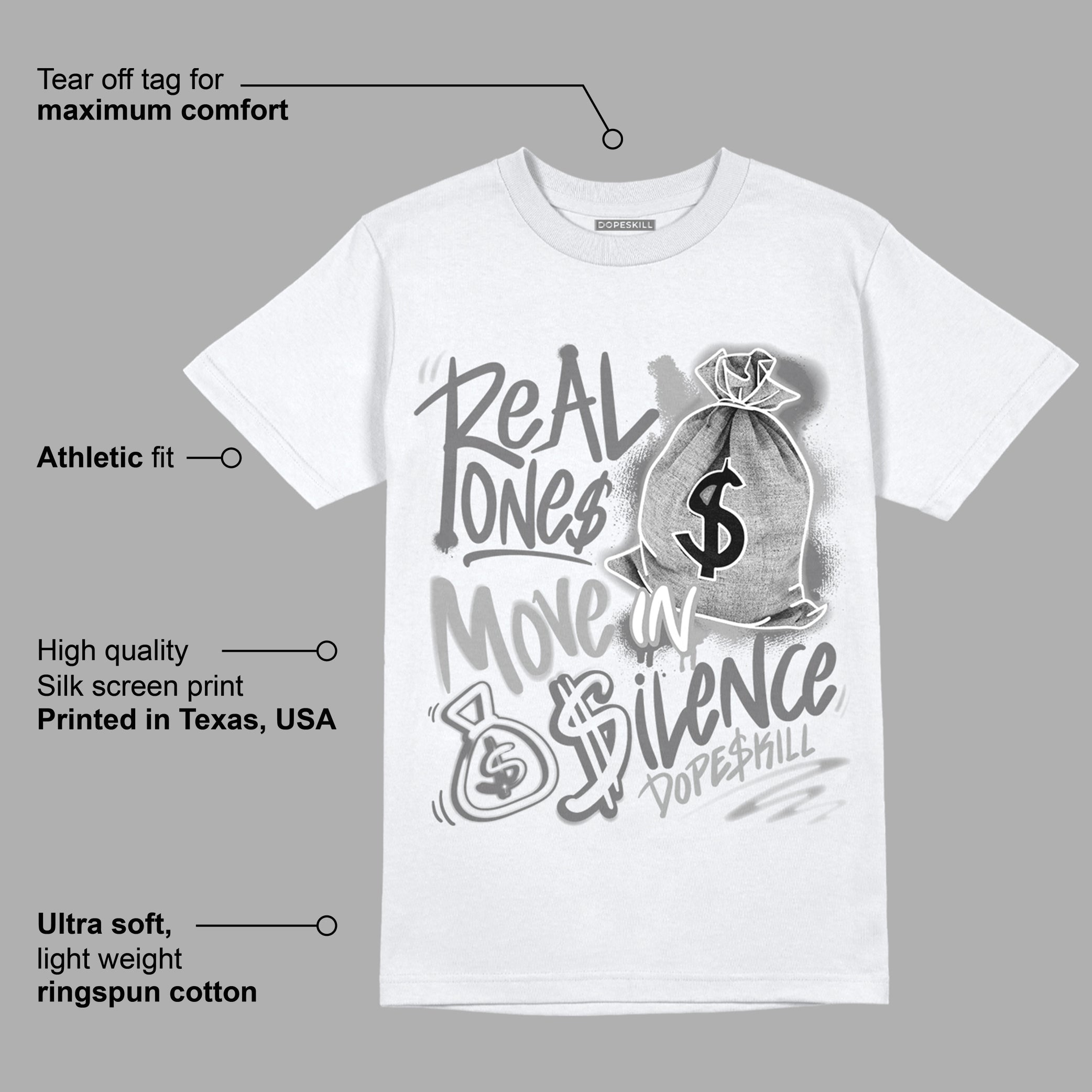 AJ 12 Stealth superstreetwear T-Shirt Real Ones Move In Silence Graphic