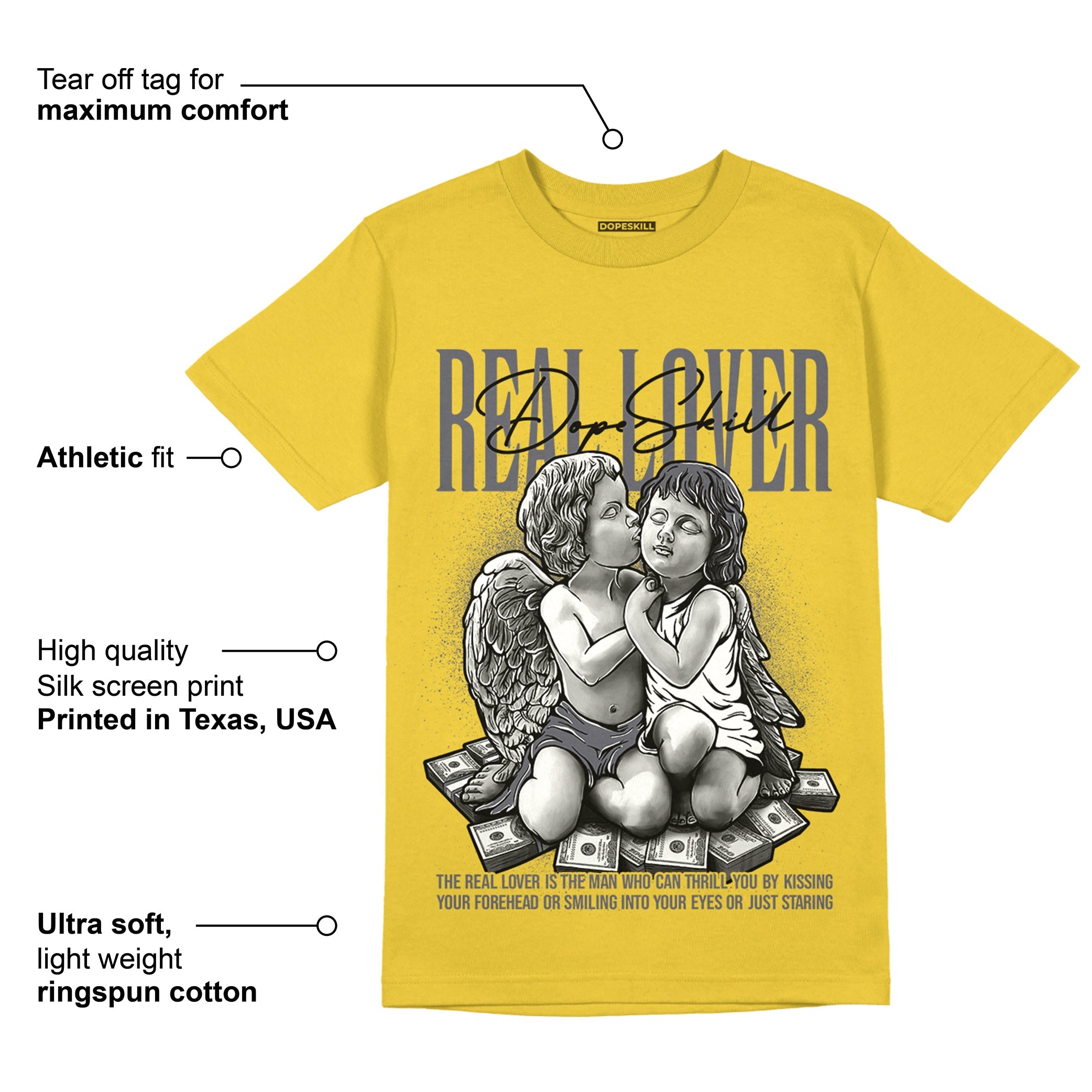 Lightning 4s superstreetwear Tour Yellow T-shirt Real Lover Graphic