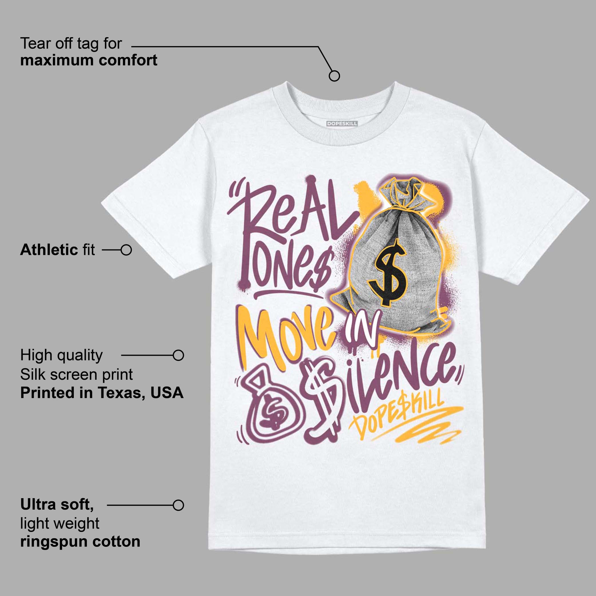 Brotherhood 1s High OG superstreetwear T-Shirt Real Ones Move In Silence Graphic