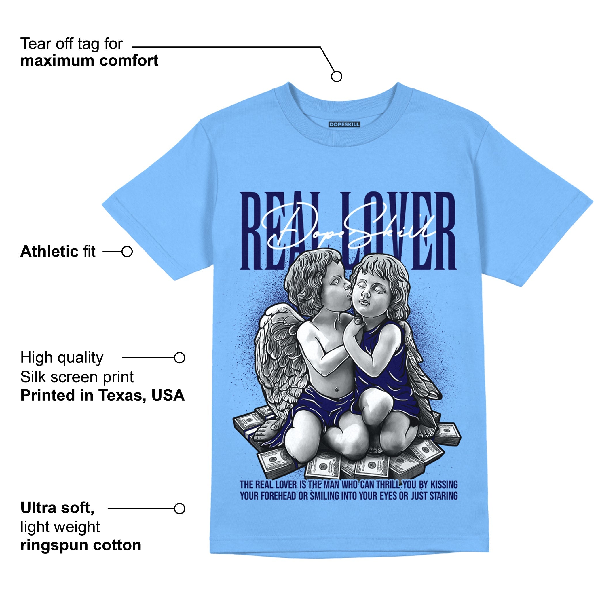 University Blue 6s superstreetwear University Blue T-Shirt Real Lover Graphic