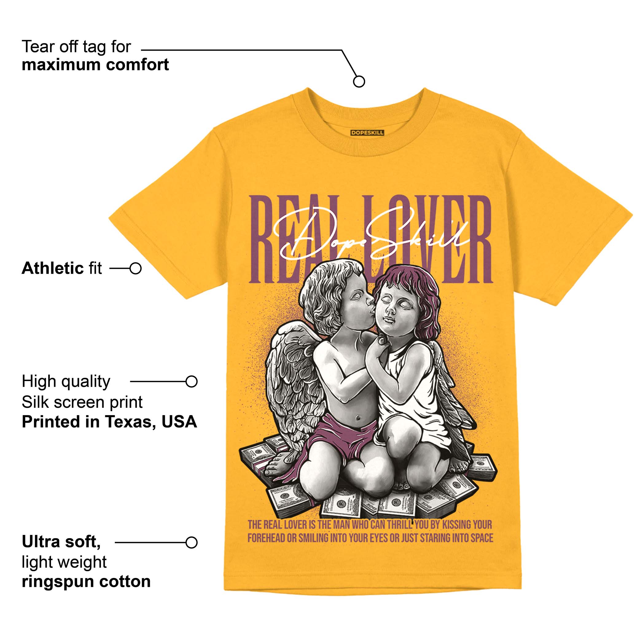 Brotherhood 1s High OG superstreetwear University Gold T-shirt Real Lover Graphic