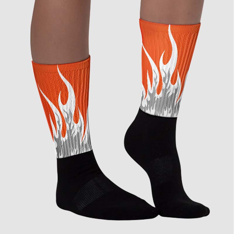 Georgia Peach 3s superstreetwear Sublimated Socks FIRE Graphic