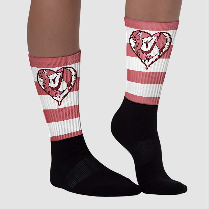 Valentine's Day Collection superstreetwear Sublimated Socks Horizontal Stripes Graphic