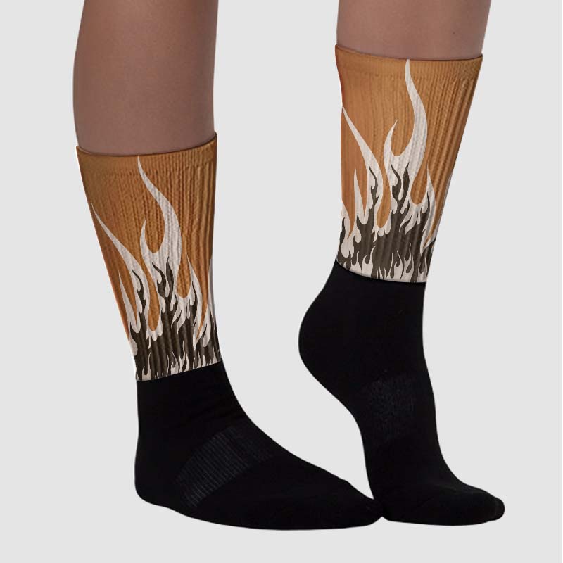 Palomino 3s superstreetwear Sublimated Socks FIRE Graphic