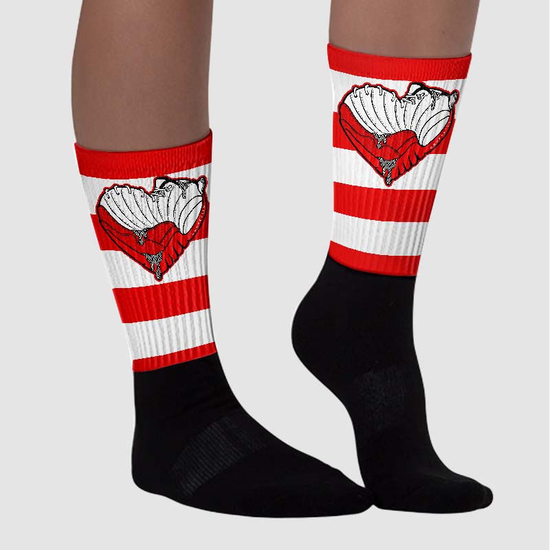 Cherry 12s superstreetwear Sublimated Socks Horizontal Stripes Graphic
