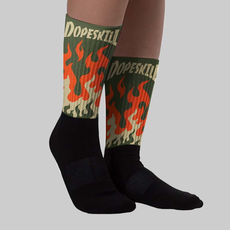 Olive Collection superstreetwear Sublimated Socks FIRE Graphic