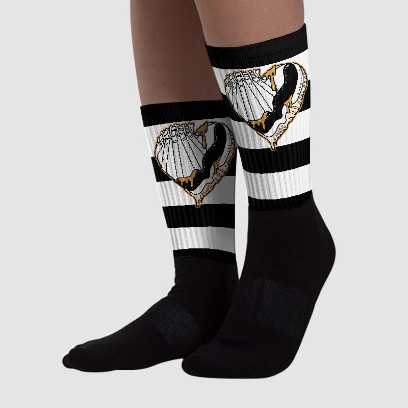 Gratitude 11s superstreetwear Sublimated Socks Horizontal Stripes Graphic