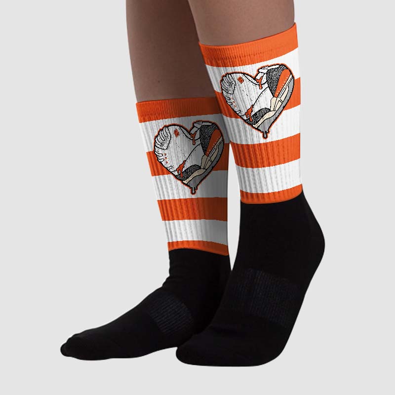 Georgia Peach 3s superstreetwear Sublimated Socks Horizontal Stripes Graphic
