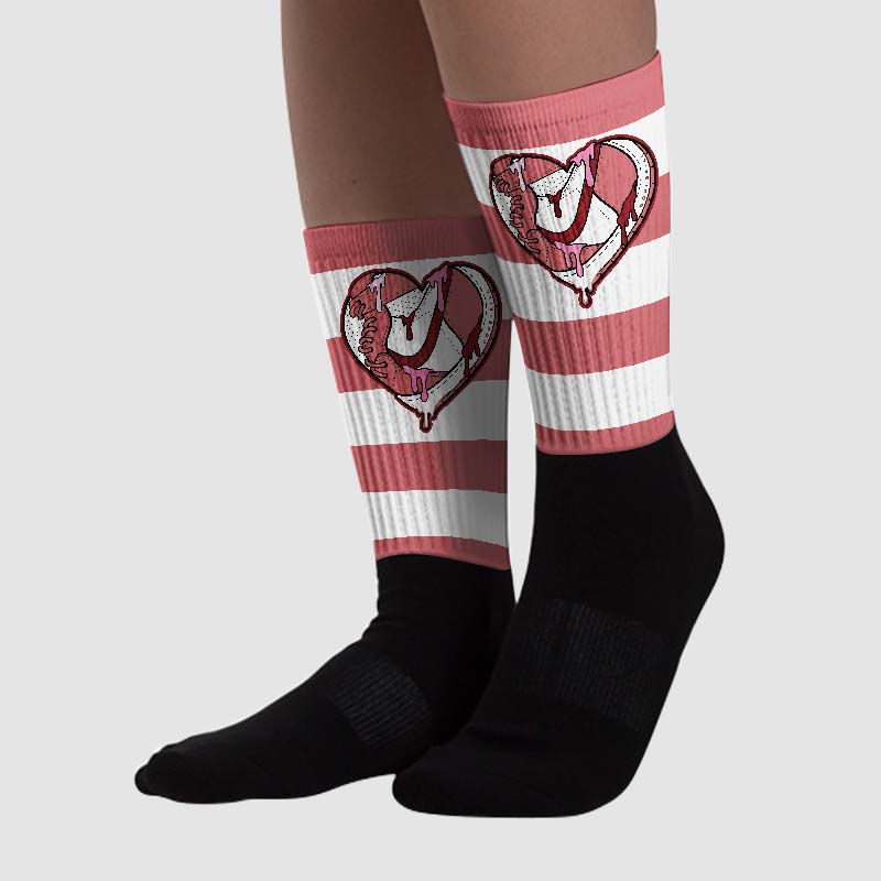 Valentine's Day Collection superstreetwear Sublimated Socks Horizontal Stripes Graphic