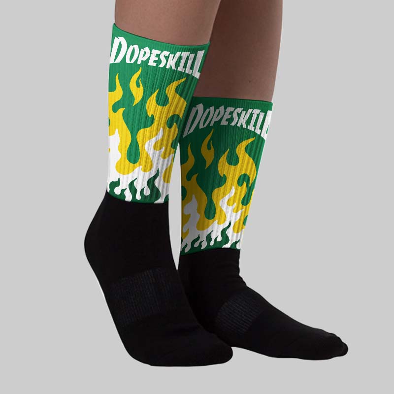 Green Collection superstreetwear Sublimated Socks FIRE Graphic