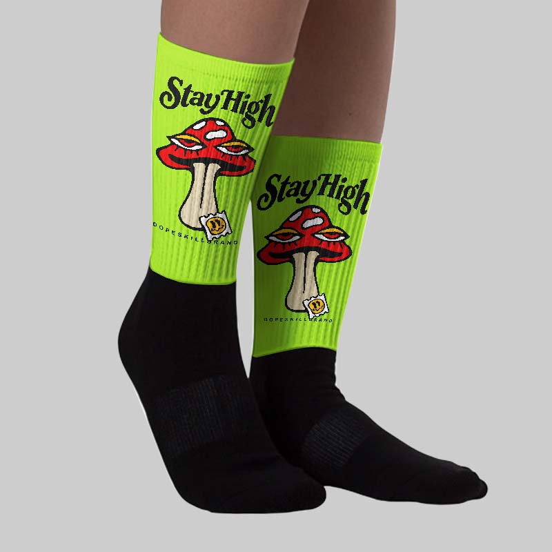 Neon Green Collection superstreetwear Sublimated Socks Stay High Graphic
