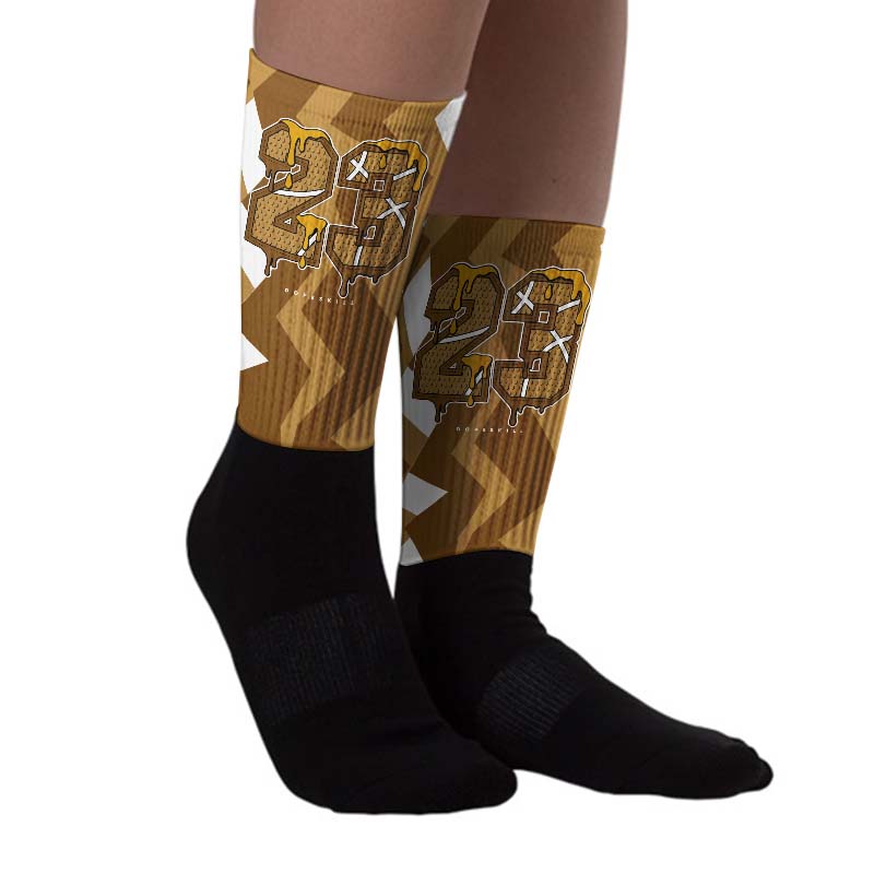 Wheat 13s superstreetwear Sublimated Socks ZicZac Graphic