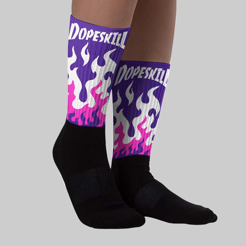PURPLE Collection superstreetwear Sublimated Socks FIRE Graphic