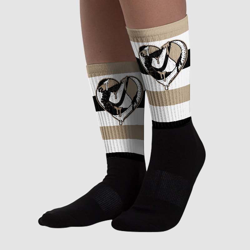 Latte 1s superstreetwear Sublimated Socks Horizontal Stripes Graphic