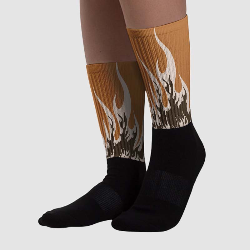 Palomino 3s superstreetwear Sublimated Socks FIRE Graphic